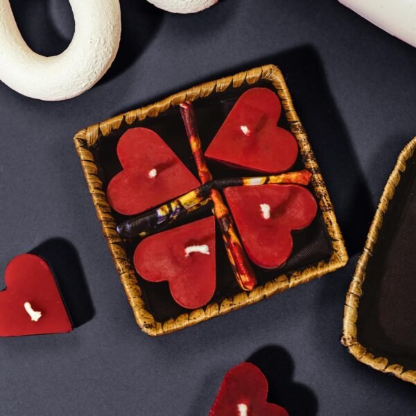 Beeswax Heart Candle Set