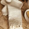 Gray Cotton Hand Towel with Fringe